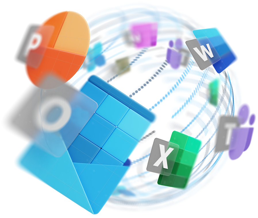 Application logos in a globe layout